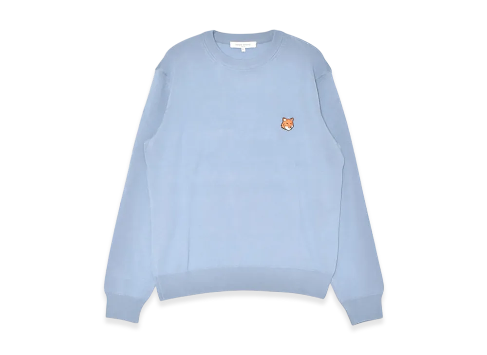 Maison Kitsune Fox Head Merino Regular Jumper "Powder Blue"