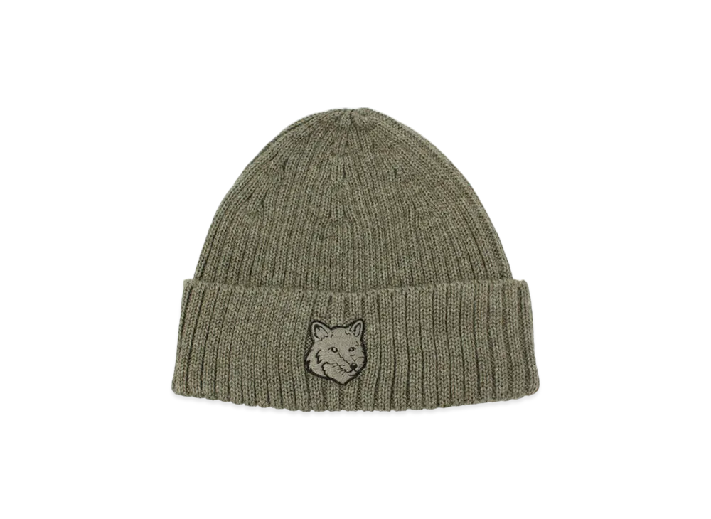 Maison Kitsune Bold Fox Head Beanie "Laurel Green"