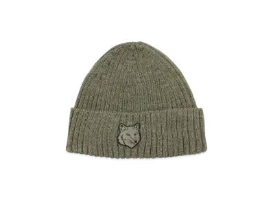Maison Kitsune Bold Fox Head Beanie "Laurel Green"