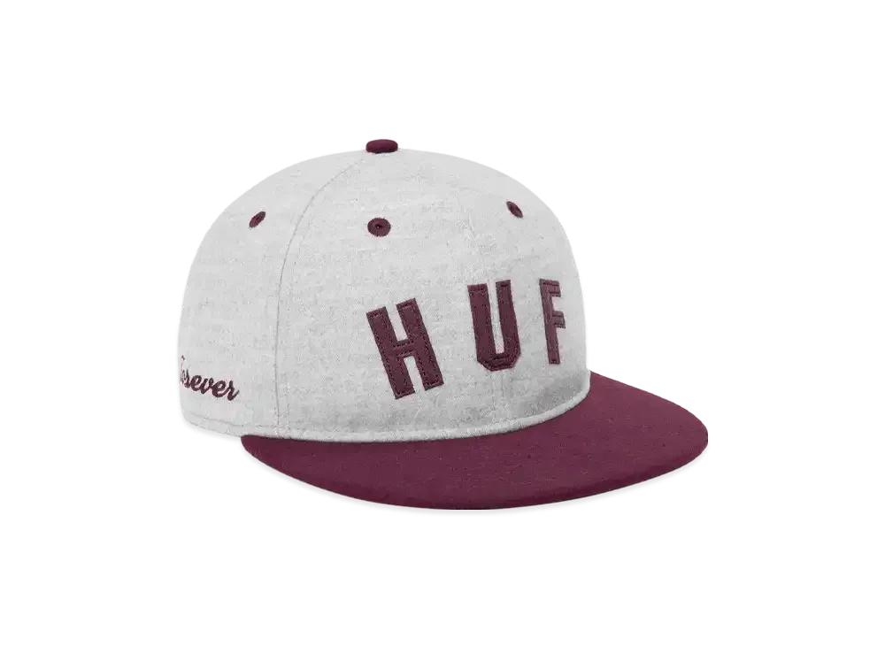 HUF x NEW ERA Shortstop Hat "Ash/Burgundy"