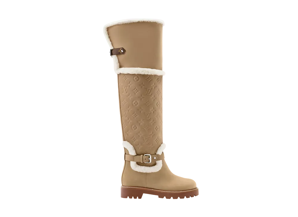 ルイヴィトン ウィメンズ テリトリー サイハイブーツ "ベージュ"