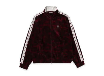 A BATHING APE Solid Camo Velour Metal One Point Relaxed Fit Track Jacket "Burgundy"