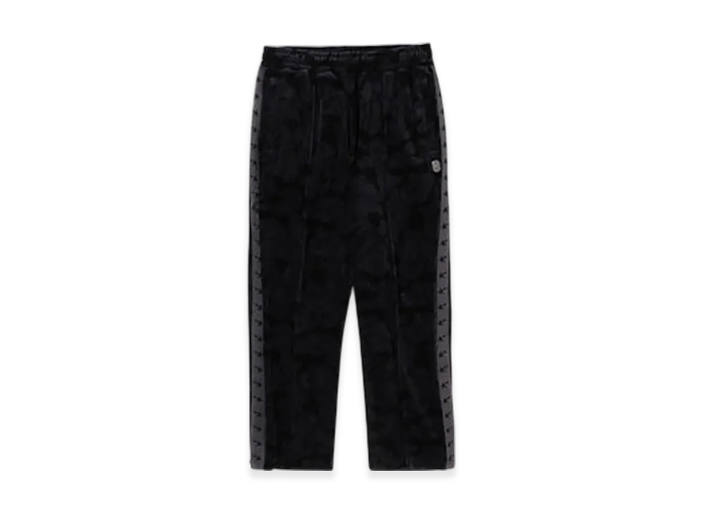 A BATHING APE Solid Camo Velour Metal One Point Relaxed Fit Track Pants "Black"