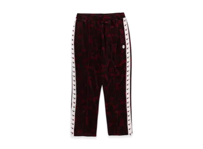 A BATHING APE Solid Camo Velour Metal One Point Relaxed Fit Track Pants "Burgundy"
