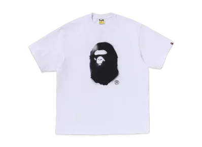 A BATHING APE Spray Print Ape Head Relaxed Fit Tee #2 "White"