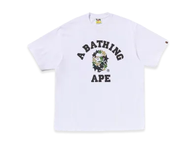 A BATHING APE STA College Relaxed Fit Tee "White"