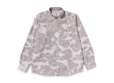 A BATHING APE Stripe Camo Relaxed Fit Shirt "Beige"