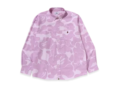 A BATHING APE Stripe Camo Relaxed Fit Shirt "Pink"