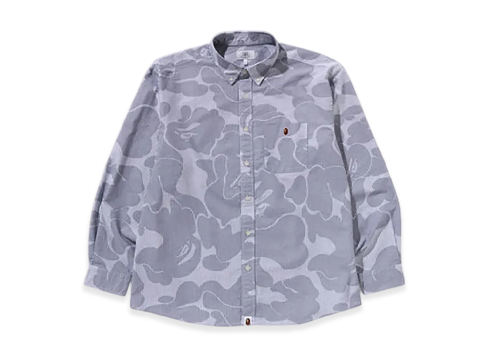 A BATHING APE Stripe Camo Relaxed Fit Shirt "Gray"