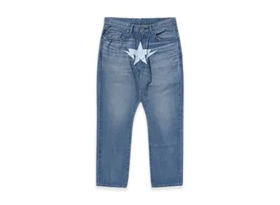 A BATHING APE Twin STA Relaxed Fit 13 Oz Denim Pants "Light Indigo"