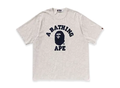 A BATHING APE Washed Cloud Camo College Relaxed Fit Tee "Ivory"