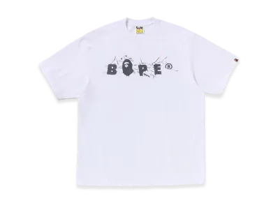 A BATHING APE Wrinkle Bape Logo Relaxed Fit Tee "White"