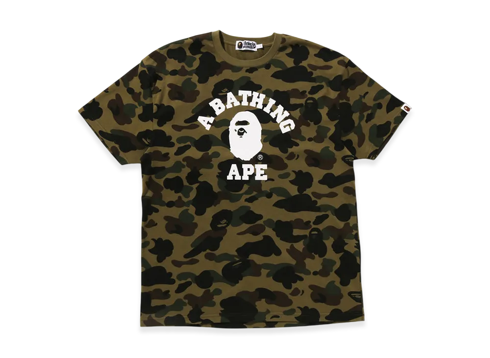 A BATHING APE 1st Camo College Oversized Tee "Green"