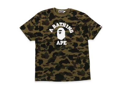 A BATHING APE 1st Camo College Oversized Tee "Green"