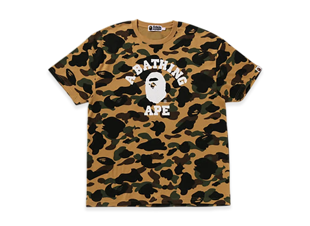 A BATHING APE 1st Camo College Oversized Tee "Yellow"