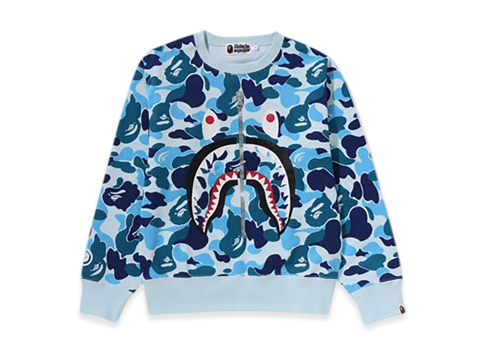 A BATHING APE ABC Camo Shark Crewneck Sweatshirt 