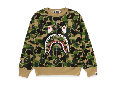 A BATHING APE ABC Camo Shark Crewneck Sweatshirt "Green"
