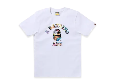 A BATHING APE Art Camo College Tee "White"