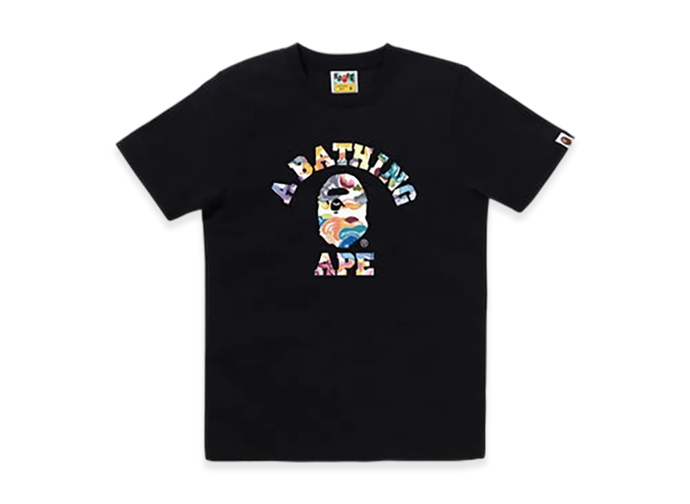A BATHING APE Art Camo College Tee "Black"