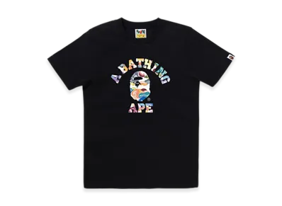 A BATHING APE Art Camo College Tee "Black"