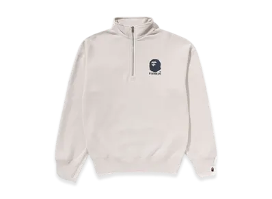 A BATHING APE By Bathing Ape Half Zip Sweatshirt "Ivory"