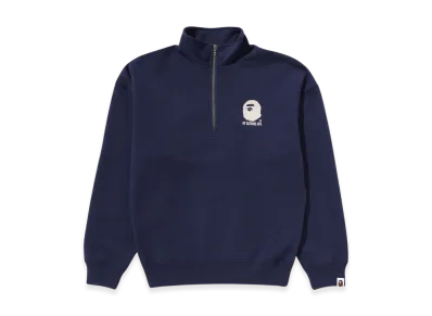 A BATHING APE By Bathing Ape Half Zip Sweatshirt "Navy"