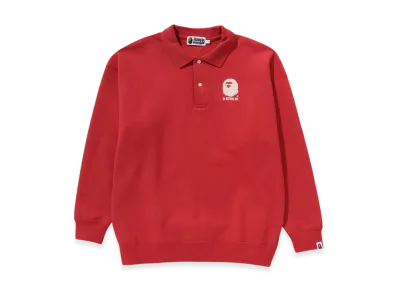 A BATHING APE By Bathing L/S Polo Shirt "Red"