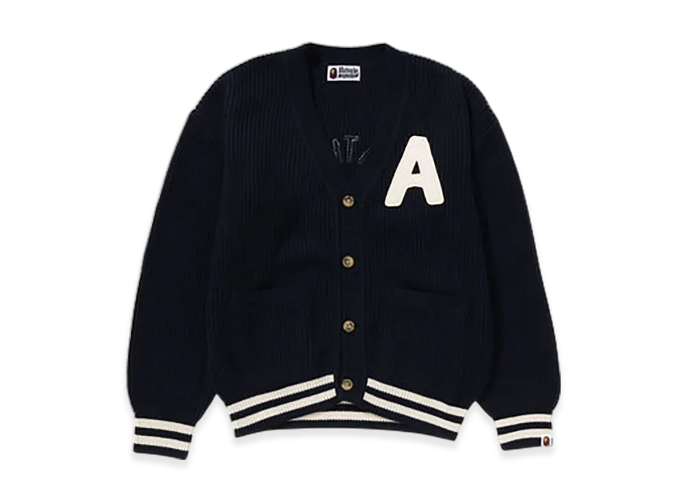 A BATHING APE College Cardigan "Navy"