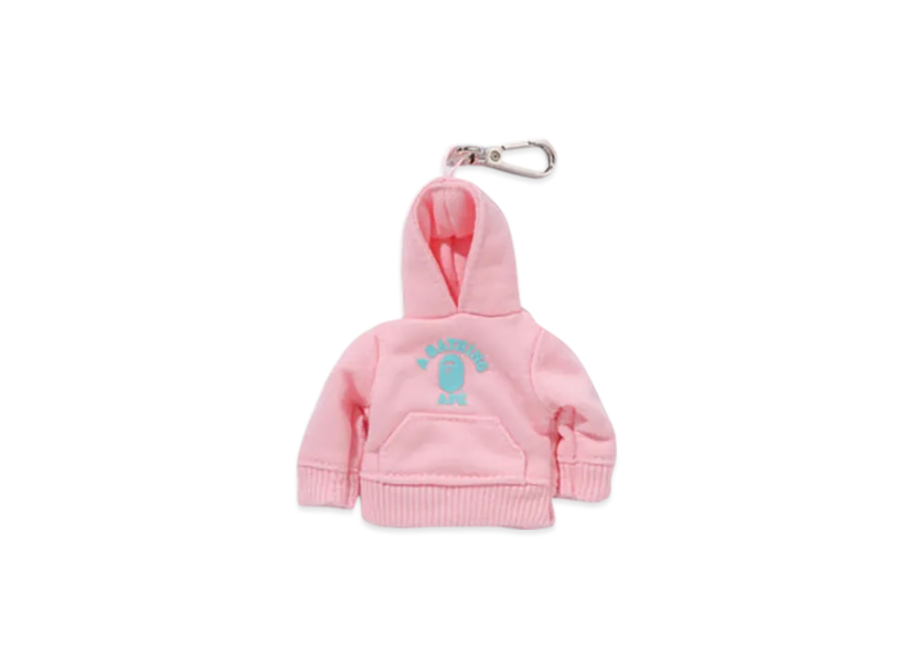 A BATHING APE College Pullover Hoodie Key Chain "Pink"