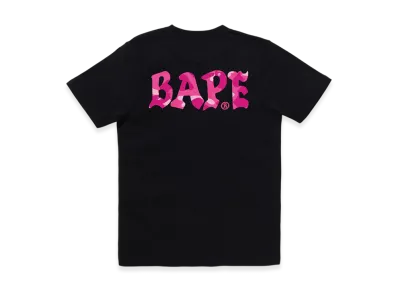 A BATHING APE Color Camo Bape Logo Tee "Black/Pink"
