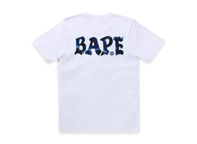 A BATHING APE Color Camo Bape Logo Tee "White/Navy"