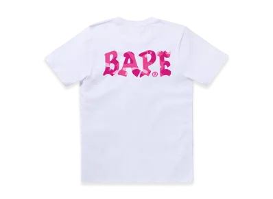 A BATHING APE Color Camo Bape Logo Tee "White/Pink"