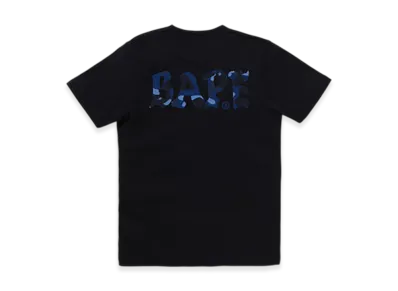 A BATHING APE Color Camo Bape Logo Tee "Black/Navy"