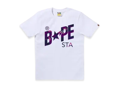 A BATHING APE Color Camo Bape STA Logo Tee "White/Purple"