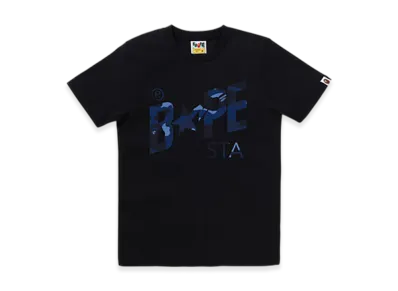 A BATHING APE Color Camo Bape STA Logo Tee "Black/Navy"