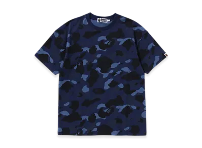 A BATHING APE Color Camo Big College Tee "Navy"