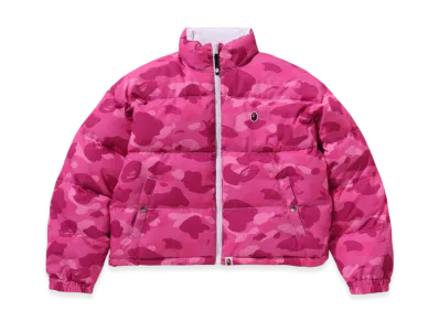 A BATHING APE Color Camo Reversible Down Jacket "Pink"