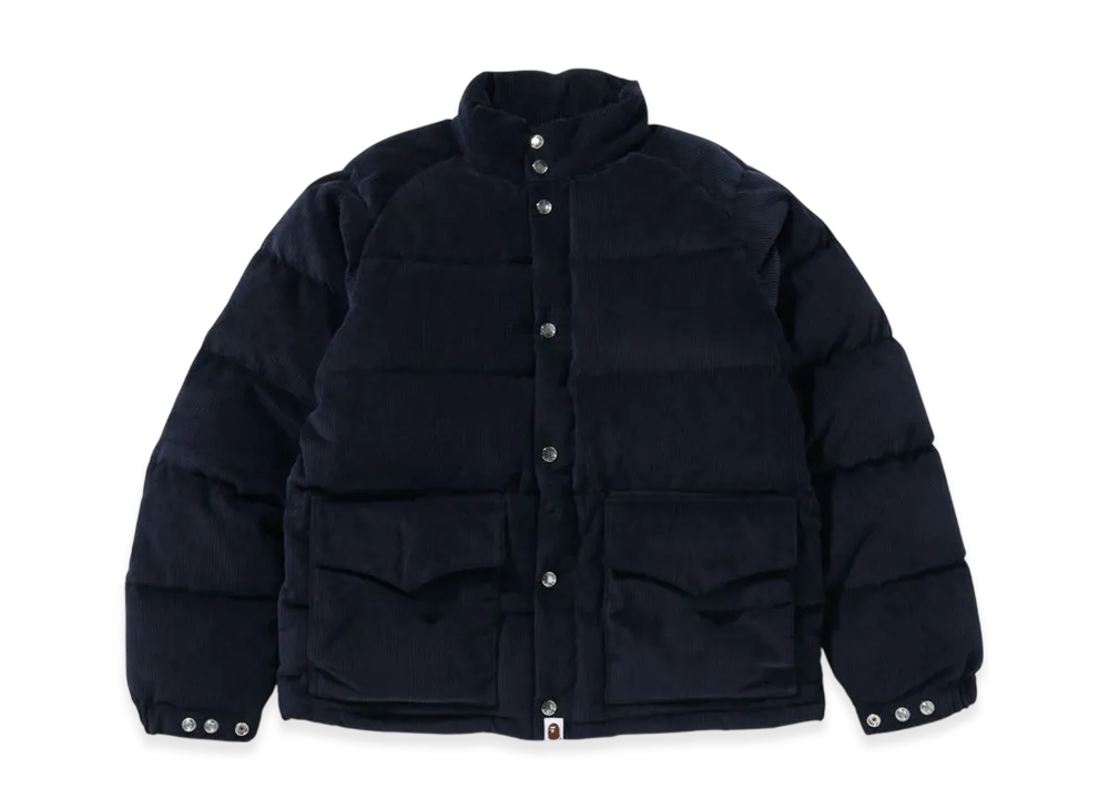 A BATHING APE Corduroy Classic Down Jacket "Navy"
