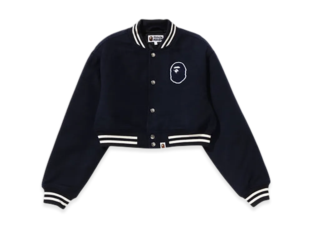 アベイシングエイプ クロップド バーシティジャケット "ネイビー"
