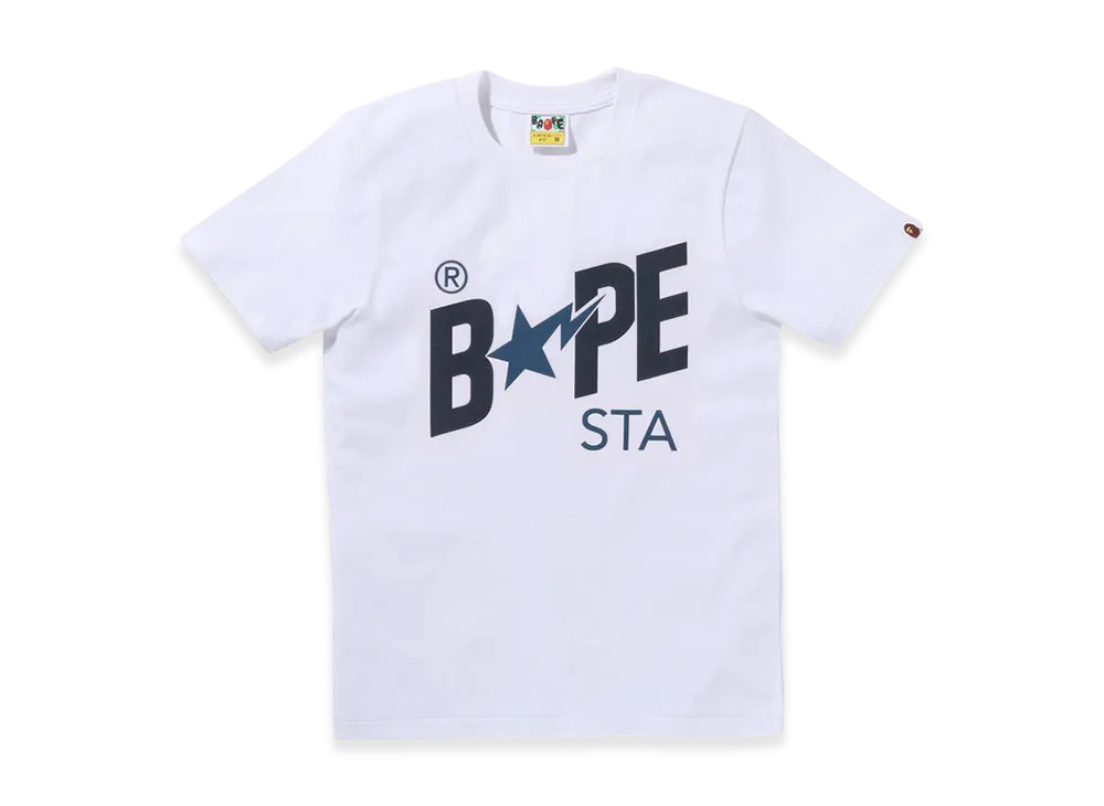 A BATHING APE Denim Bape STA Logo Tee "White"