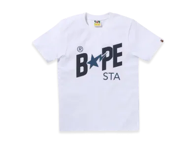 A BATHING APE Denim Bape STA Logo Tee "White"