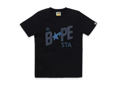 A BATHING APE Denim Bape STA Logo Tee "Black"