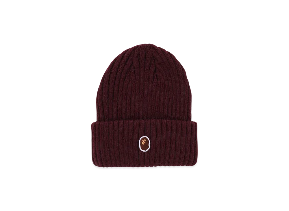 A BATHING APE One Point Beanie "Burgundy"