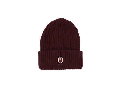 A BATHING APE One Point Beanie "Burgundy"