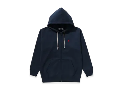 A BATHING APE One Point Oversized Zip Hoodie "Navy"