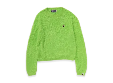 A BATHING APE One Point Shaggy Sweater "Green"