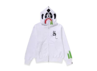 A BATHING APE Panda Full Zip Hoodie "White"