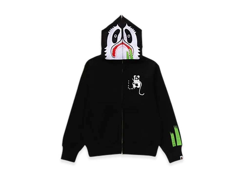 A BATHING APE Panda Full Zip Hoodie "Black"