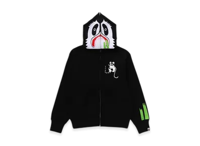 A BATHING APE Panda Full Zip Hoodie "Black"