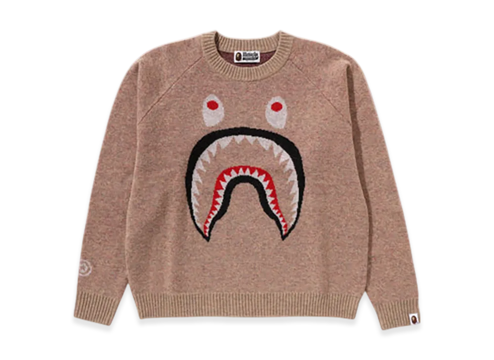 A BATHING APE Shark Wool Mix Sweater "Beige"